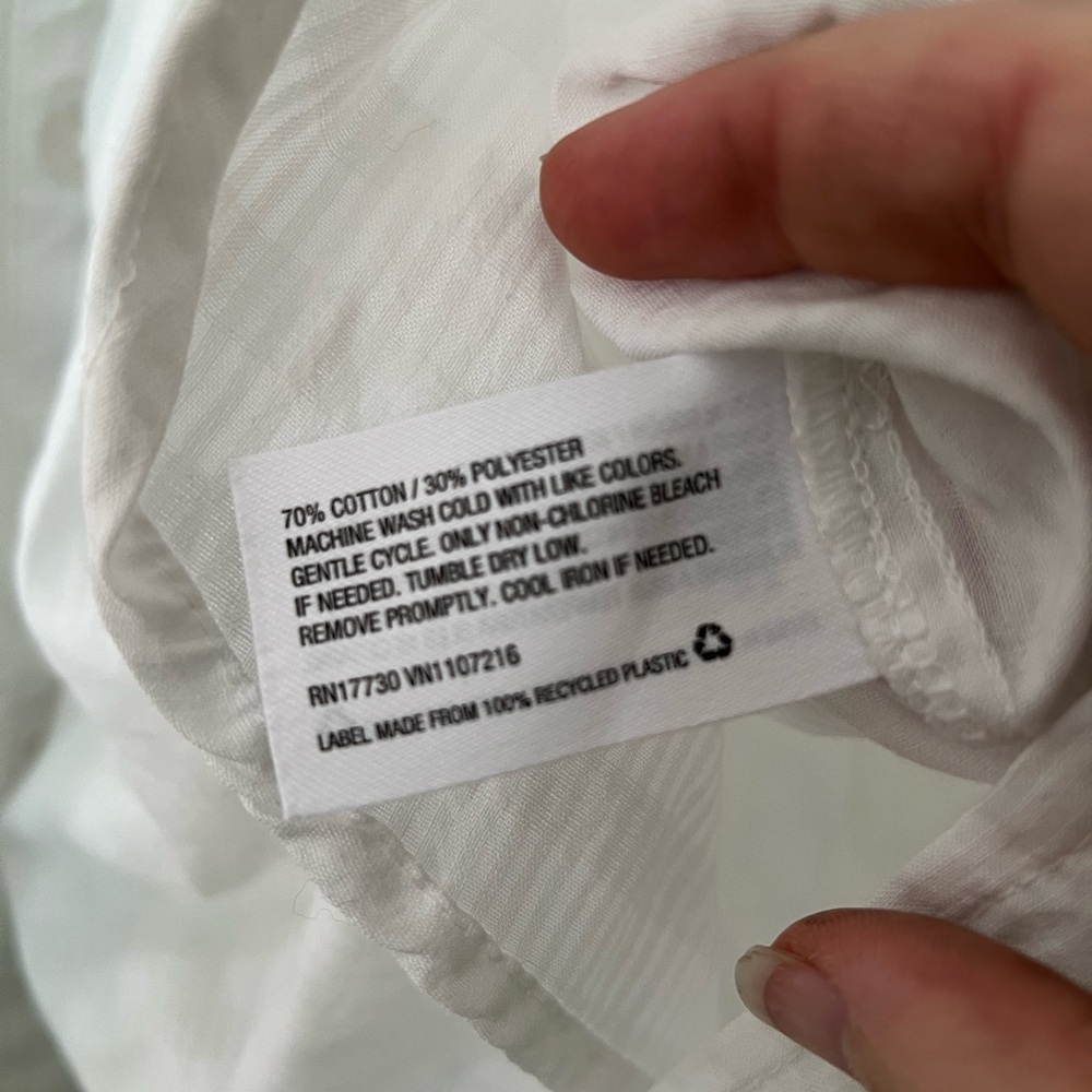 The Nines by Hatch White Pintuck Maternity Button Down Shirt | Size M - Picture 6 of 7